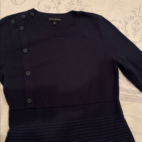 Navy Cotton Dress. Size M - Picture 5 of 7